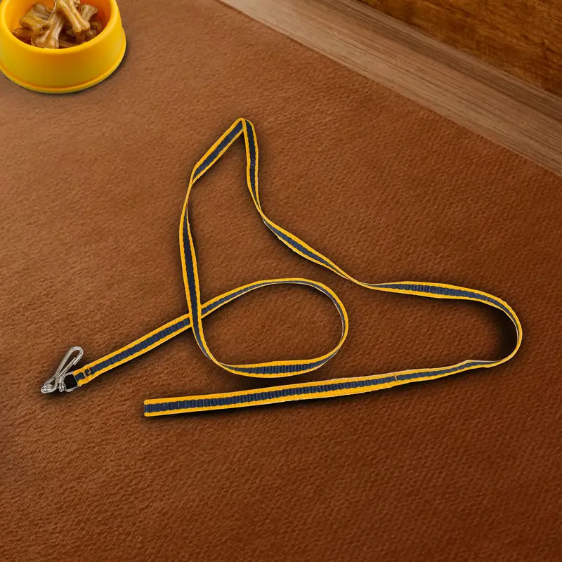 Correa Básica Color Negro Con Amarillo Para Mascota 2