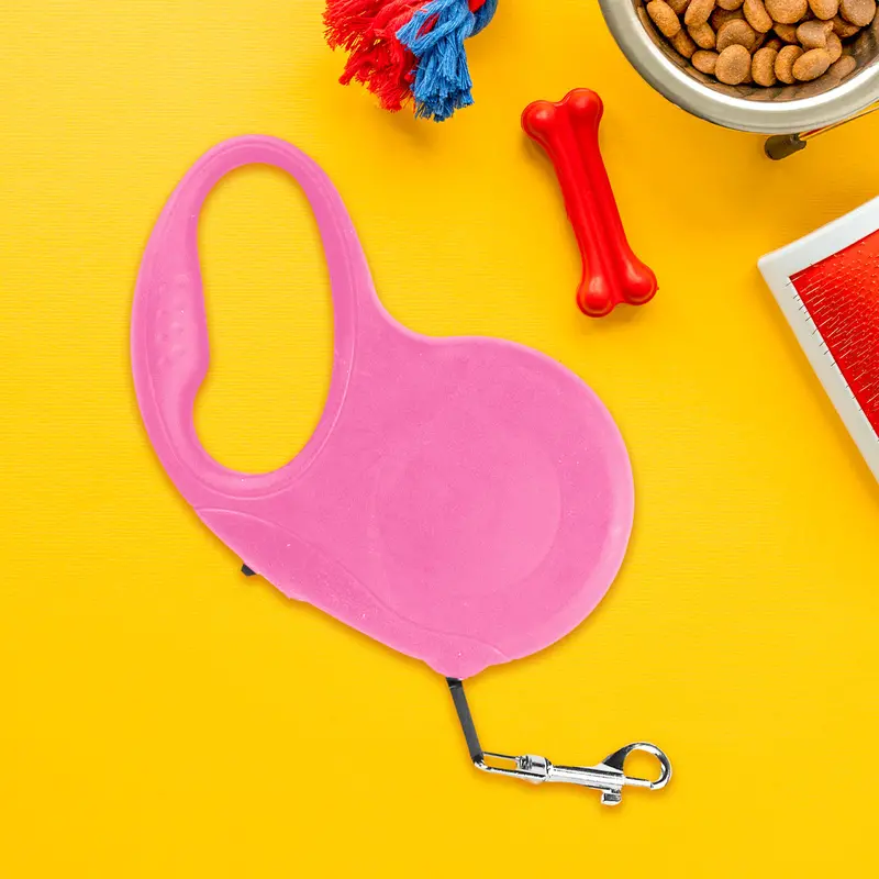 Correa Retráctil Para Perro, Color Rosa 2