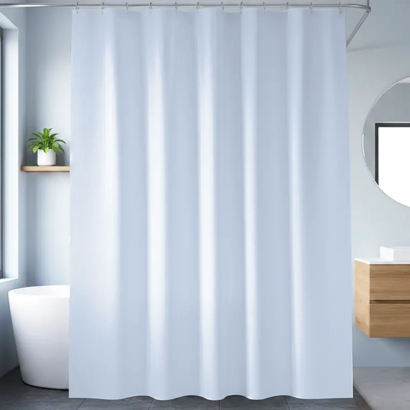 Cortina De Baño, Color Azul Claro 1