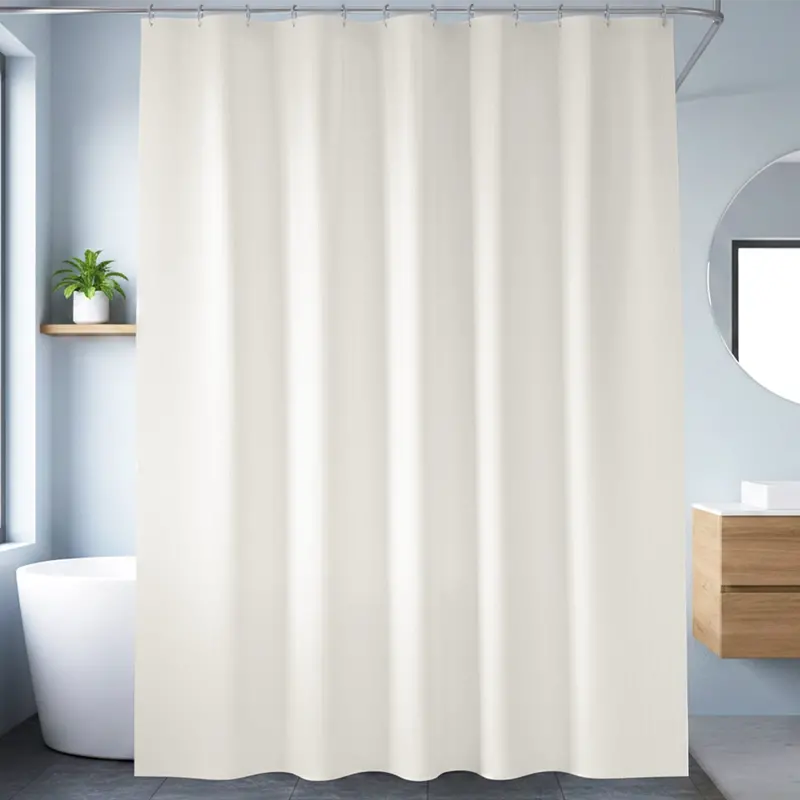 Cortina De Baño, Color Crema, Lisa 1