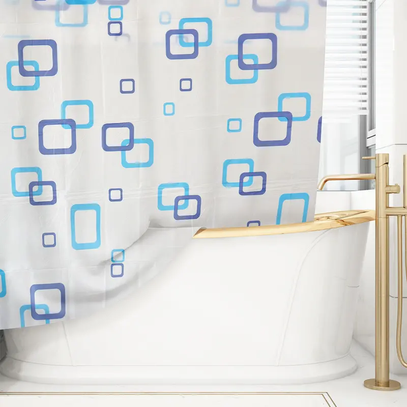 Cortina De Baño Cuadros 180 X 180 Cm 1