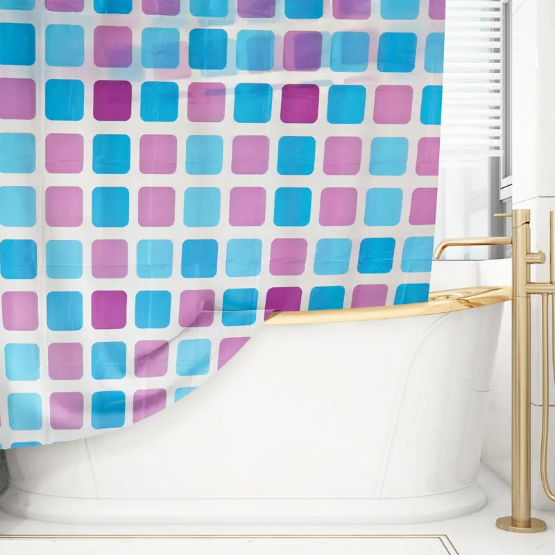 Cortina De Baño Decorada 180 X 180 Cm 1