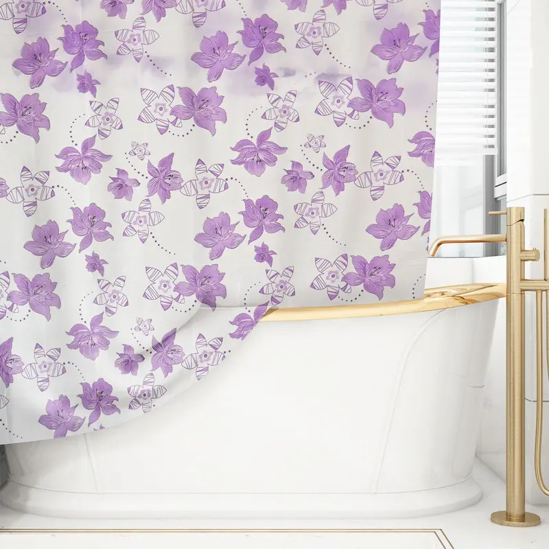 Cortina De Baño Flores 180 X 180 Cm 1
