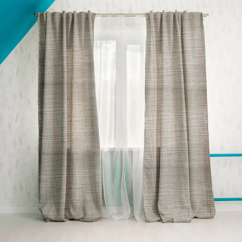 Cortina Diseño De Jaspeado, Color Beige 200 X 140 Cm 1