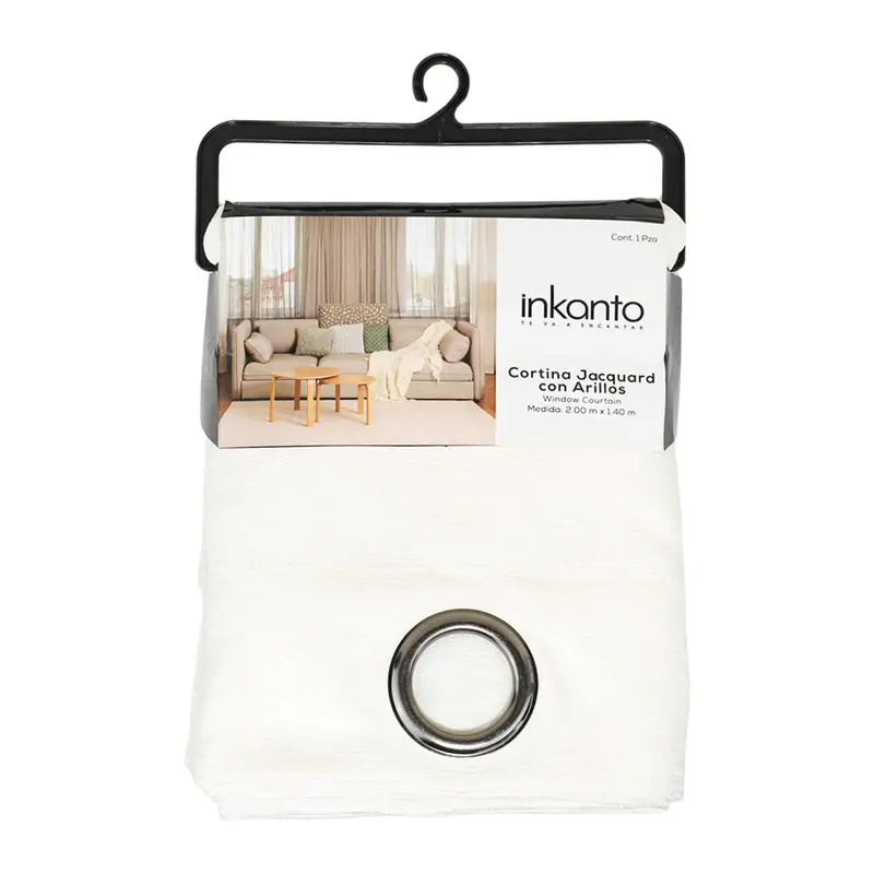 Cortina Diseño Jaspeado Color Blanco 200 X 140Cm 2