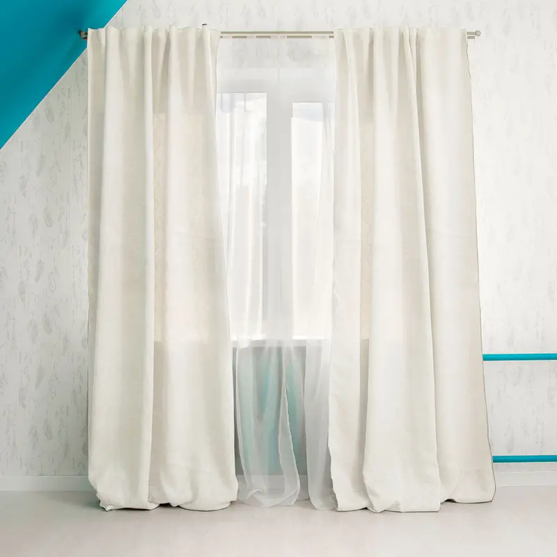 Cortina Diseño Jaspeado Color Hueso 200 X 140Cm 1
