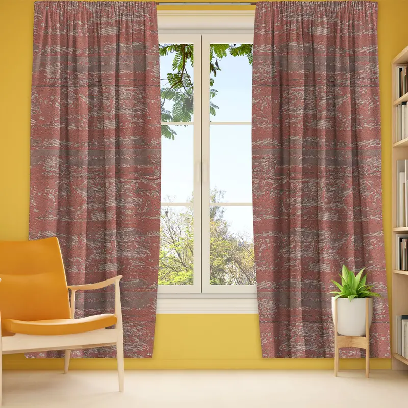 Cortina Diseño Jaspeado Colores Rojizos 200 X 140Cm 1