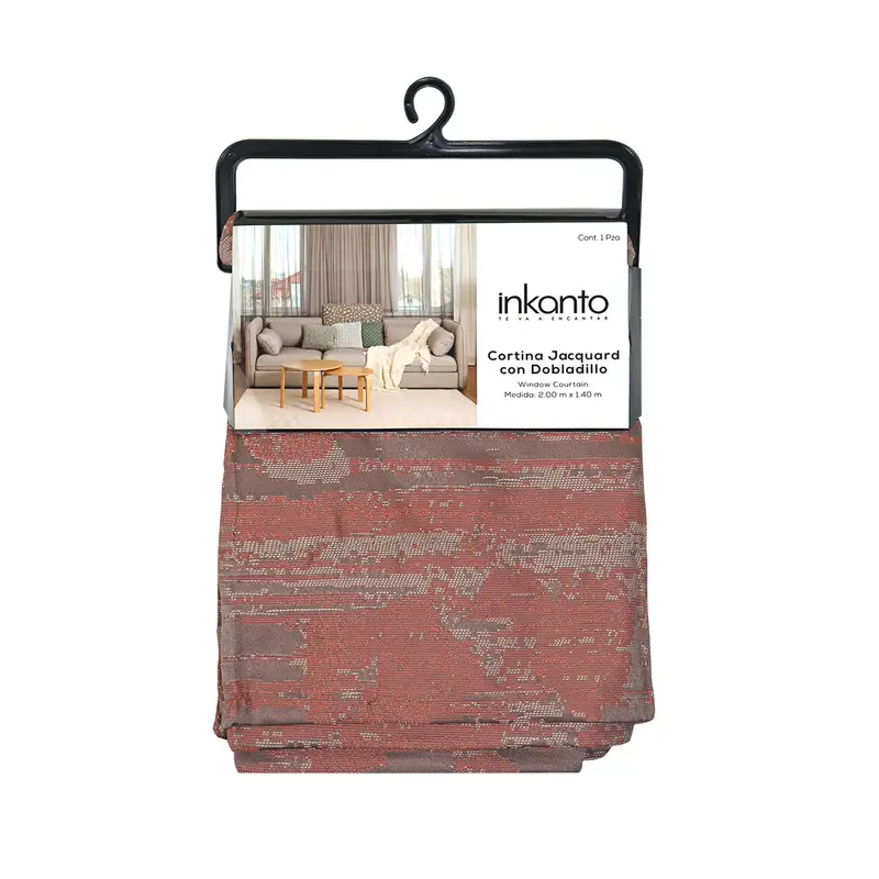 Cortina Diseño Jaspeado Colores Rojizos 200 X 140Cm 2