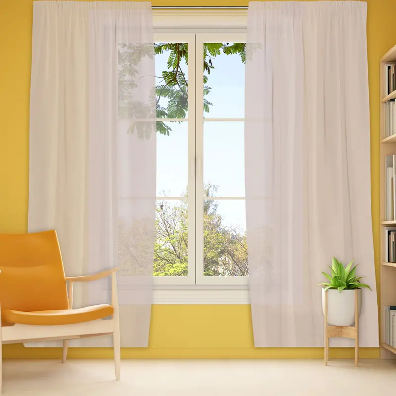 Cortina Diseño Trasparente Color Hueso 200 X 130Cm 1