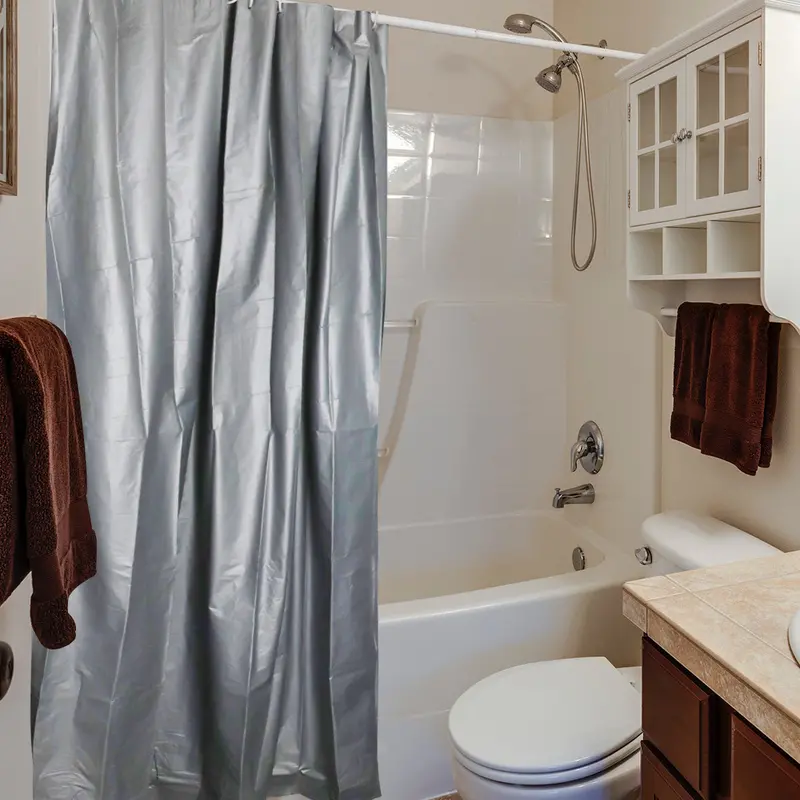 Cortina Para Baño 180 X 160Cm Color Gris 1