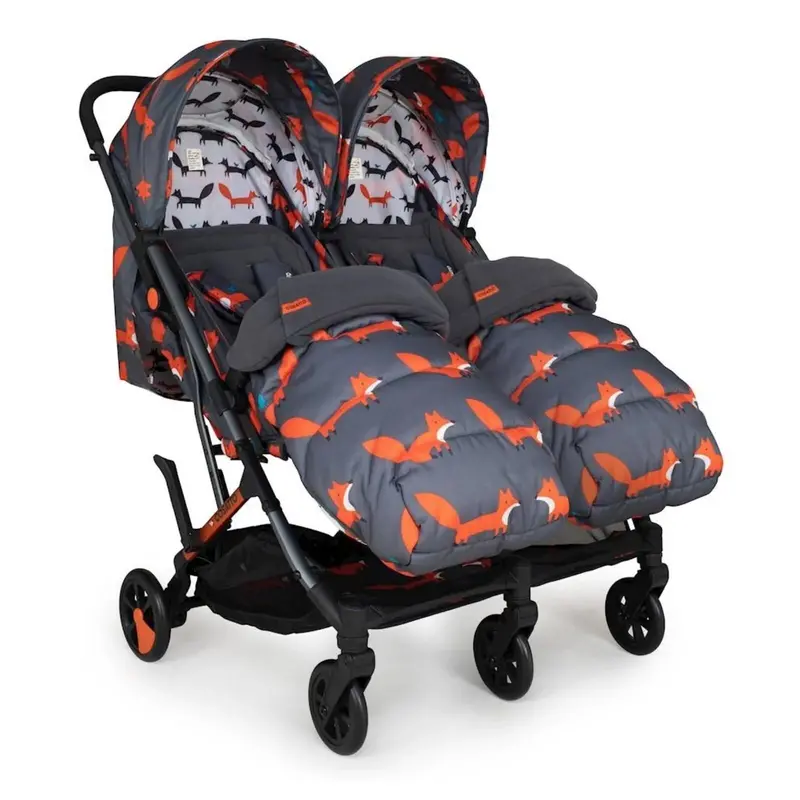Cosatto Woosh Double Stroller - Charcoal Mister Fox 2