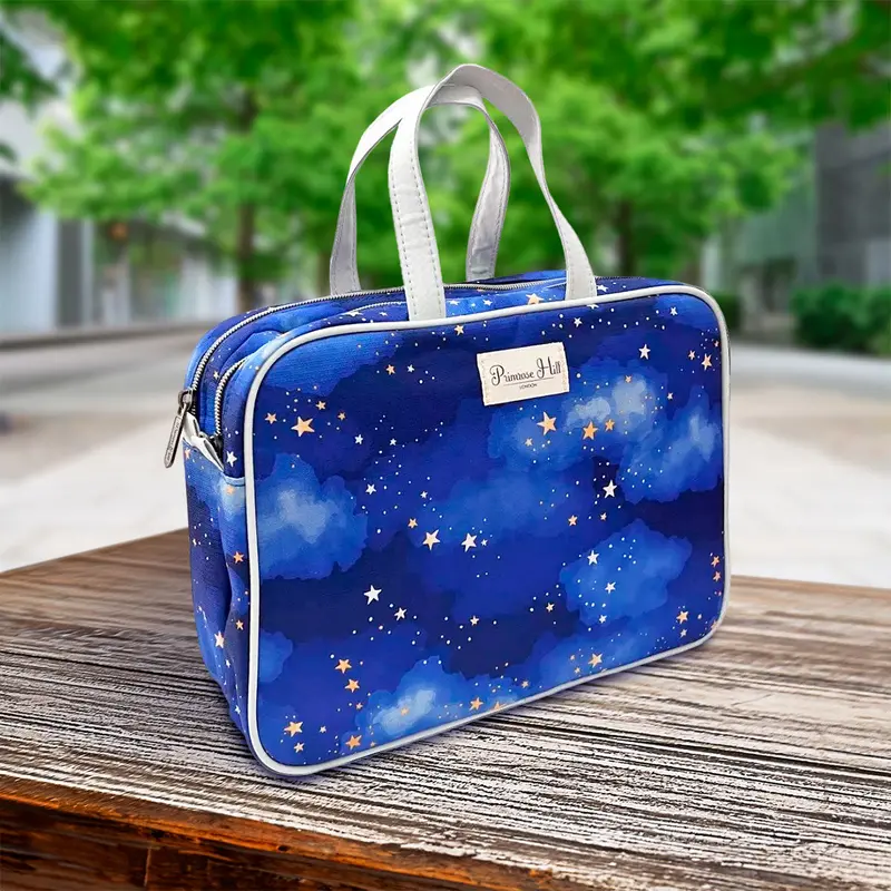 Cosmetiquera Color Azul Con Diseño De Estrellas 1