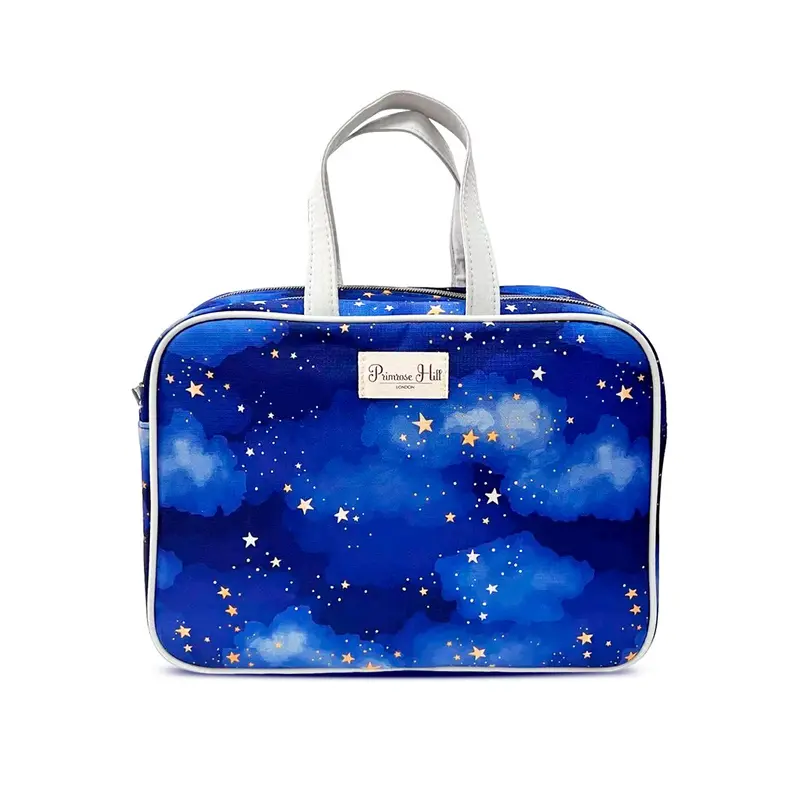 Cosmetiquera Color Azul Con Diseño De Estrellas 2