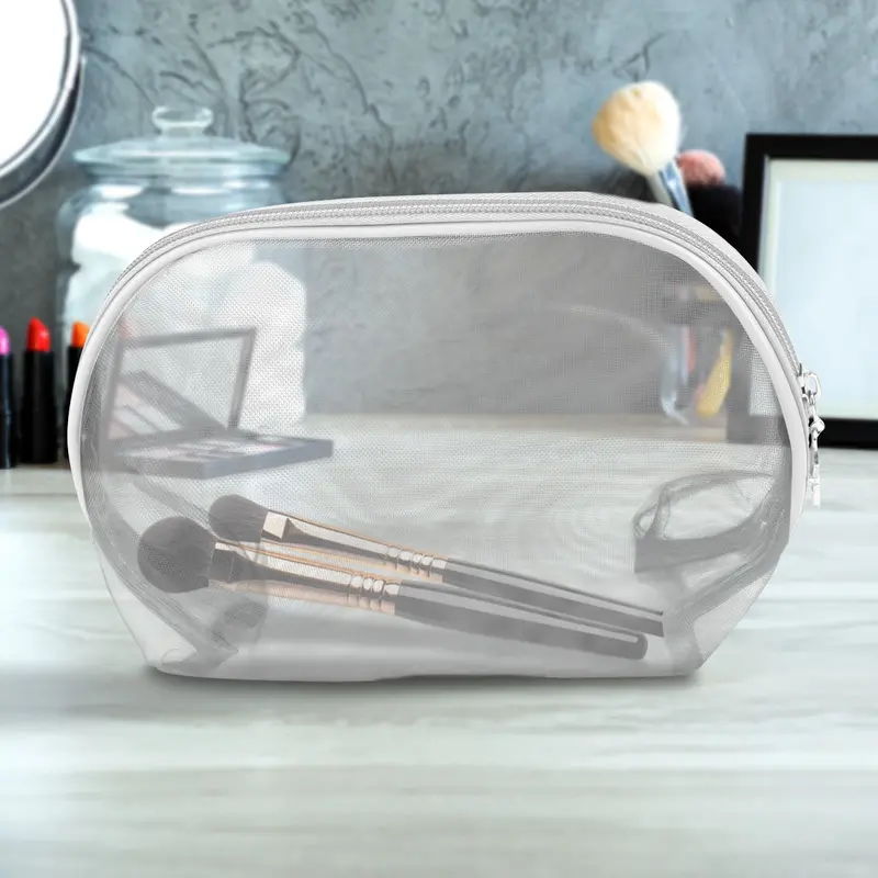 Cosmetiquera Mesh, Color Gris 1