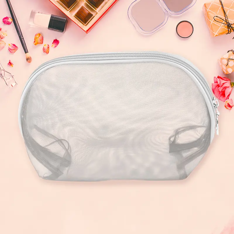 Cosmetiquera Mesh, Color Gris 2