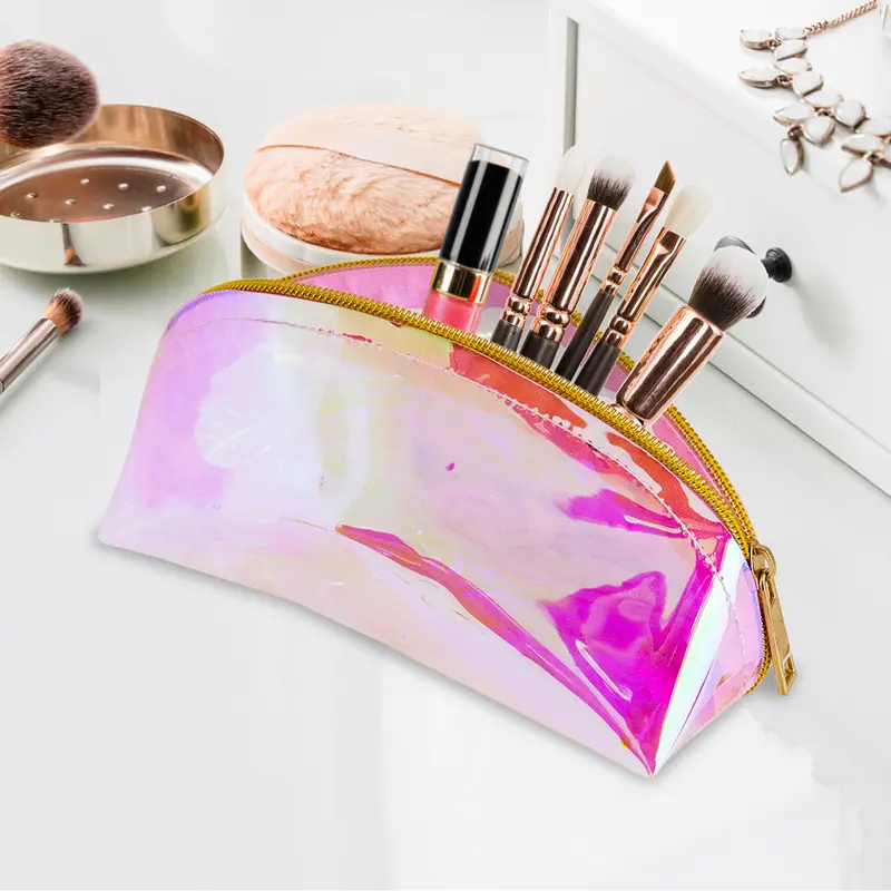Cosmetiquera Transparente Con Efecto Tornasol 1
