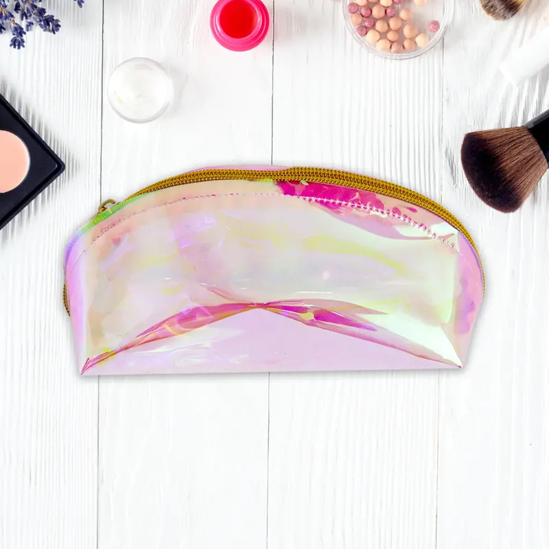Cosmetiquera Transparente Con Efecto Tornasol 2