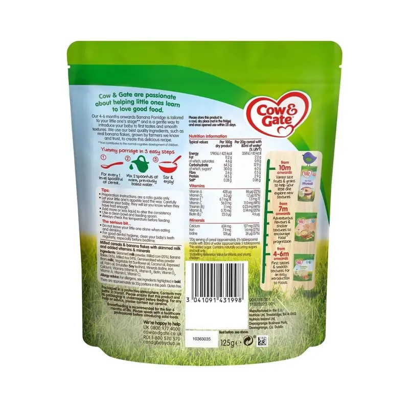 Cow & Gate 1 Banana Porridge 4-6 Months 125G 2
