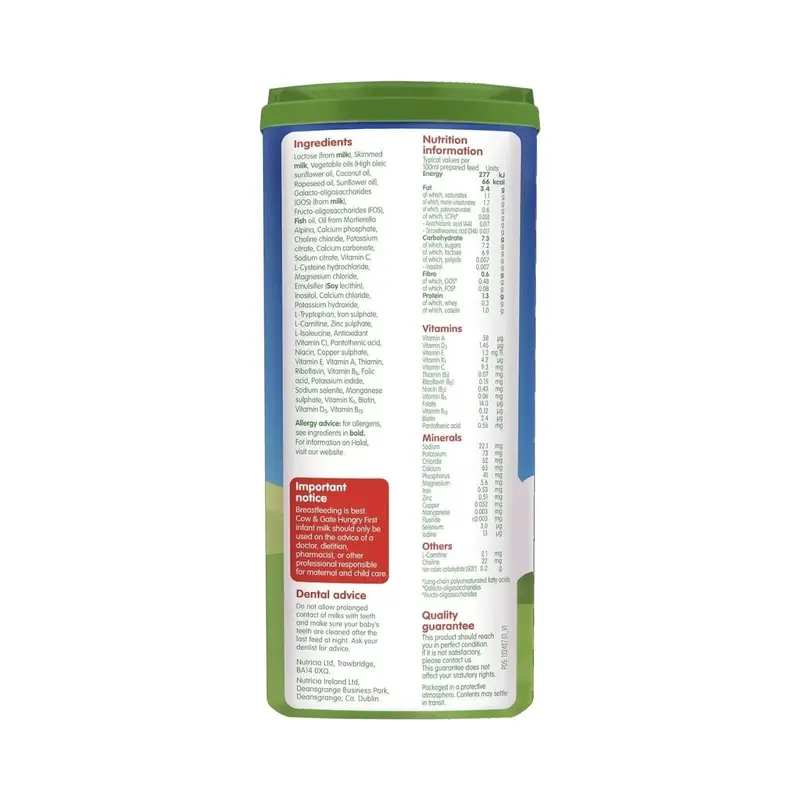 Cow & Gate 1 Hungry Baby Milk Formula 0-6 Months 800G 2