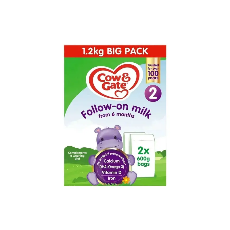 Cow & Gate 2 Follow On Milk Formula 6-12 Months 1.2Kg (2X600g) 1