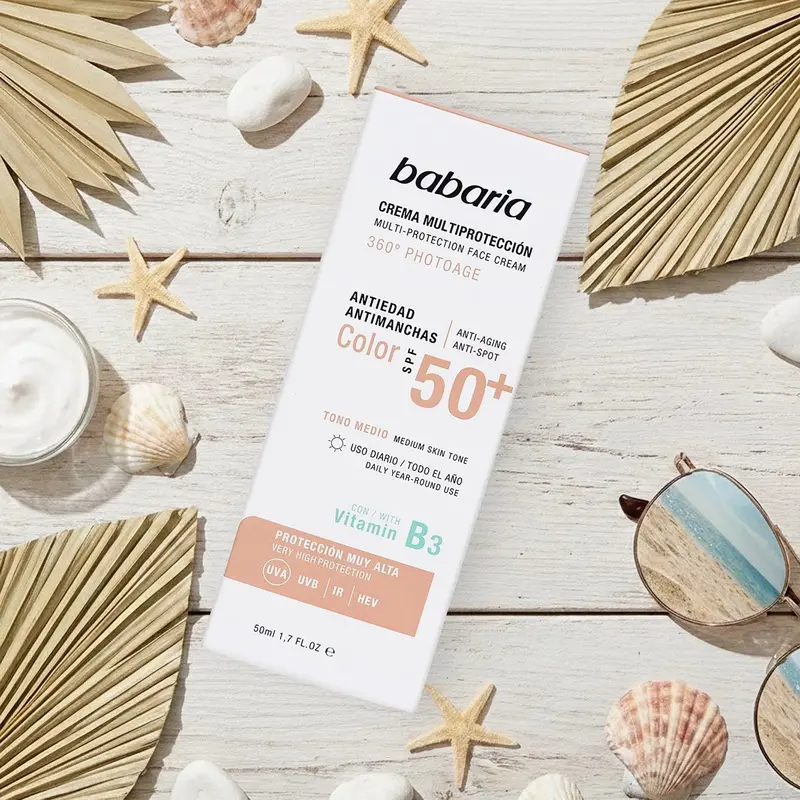 Crema Facial Multiprotectora Con Color, Babaria, 50 Ml 1