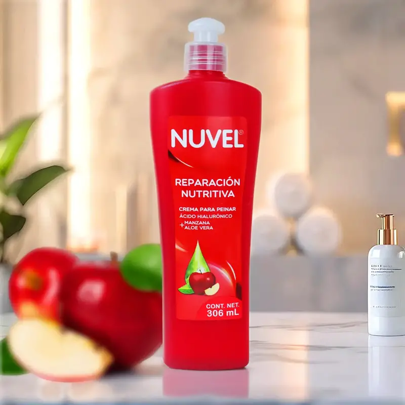 Crema Para Peinar Nuvel, Manzana Y Aloe Vera, 306 Ml 1