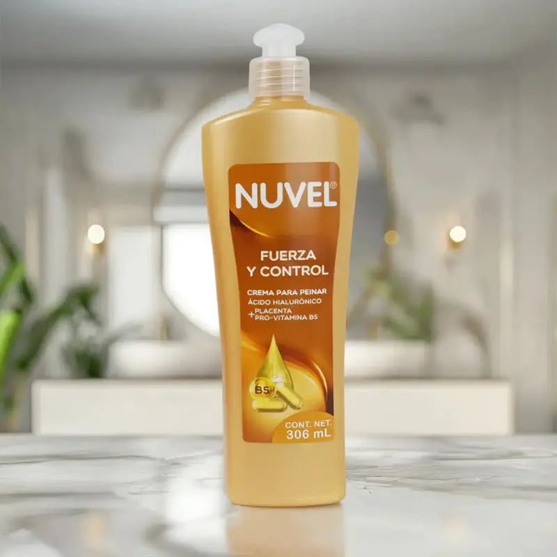 Crema Para Peinar Nuvel, Placenta Y Vitamina B5, 306 Ml 2