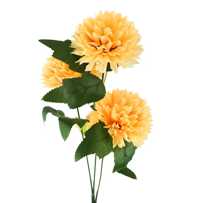 Crisantemo, Flores Artificiales, Color Amarillo, 60 Cm 2
