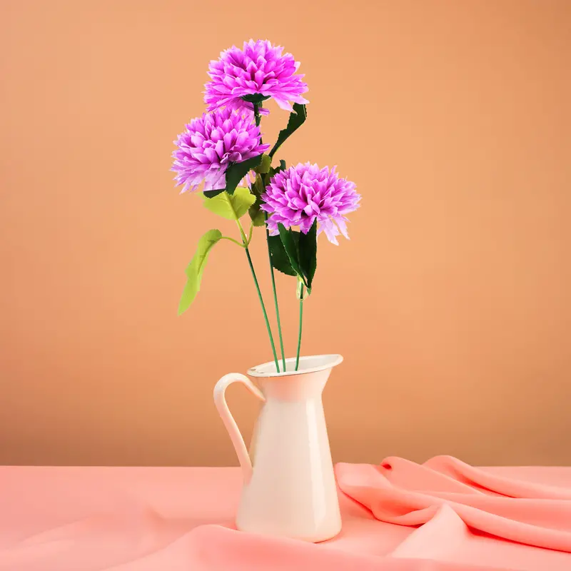 Crisantemo, Flores Artificiales, Color Lila, 60 Cm 1