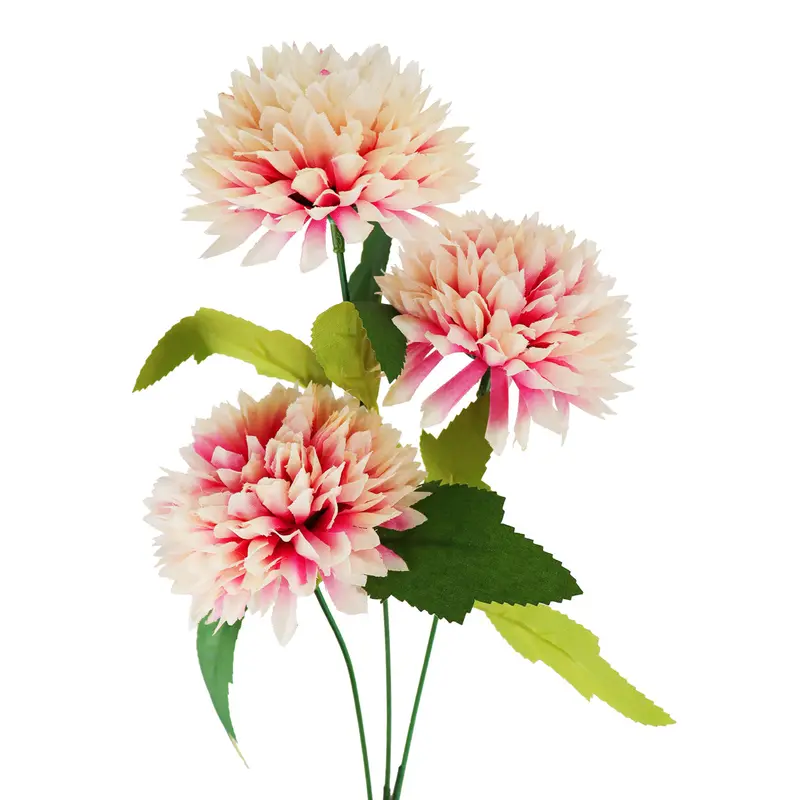 Crisantemo, Flores Artificiales, Color Rosa Claro, 60 Cm 2