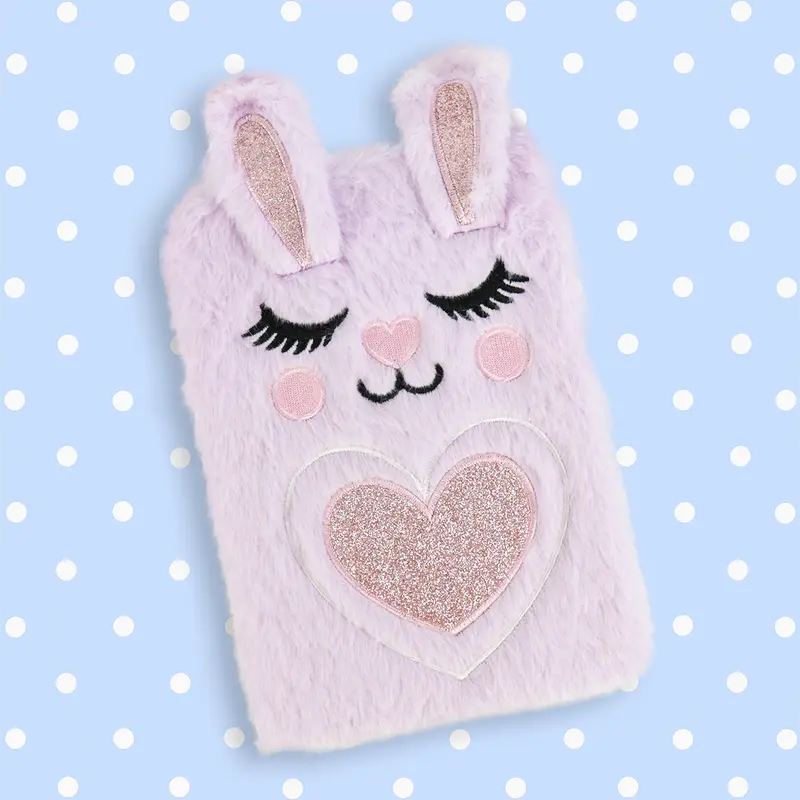 Cuaderno Afelpado De Conejo Lila, 80 Hojas 1