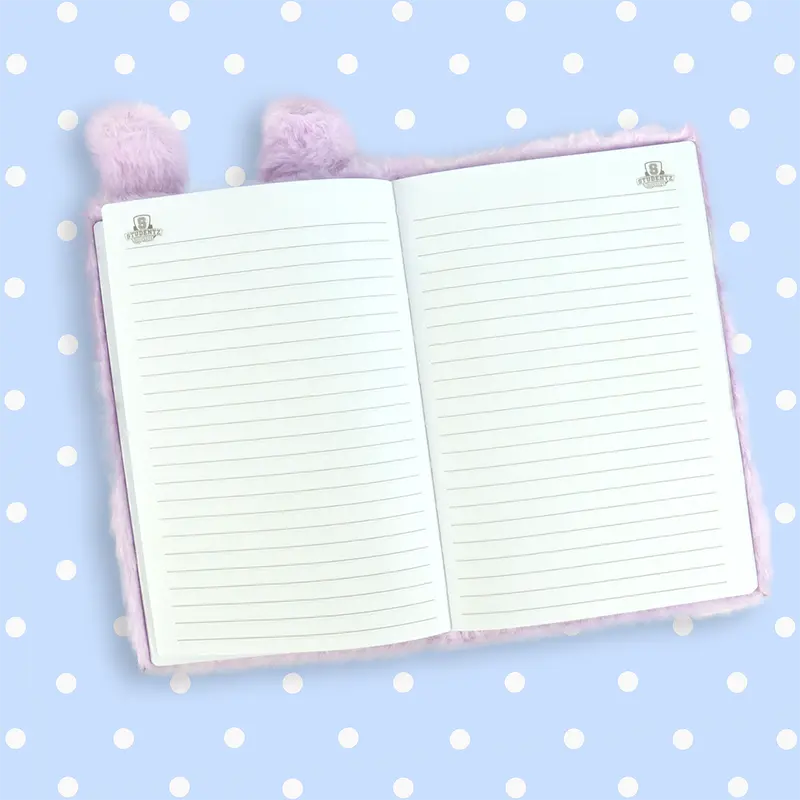Cuaderno Afelpado De Conejo Lila, 80 Hojas 2