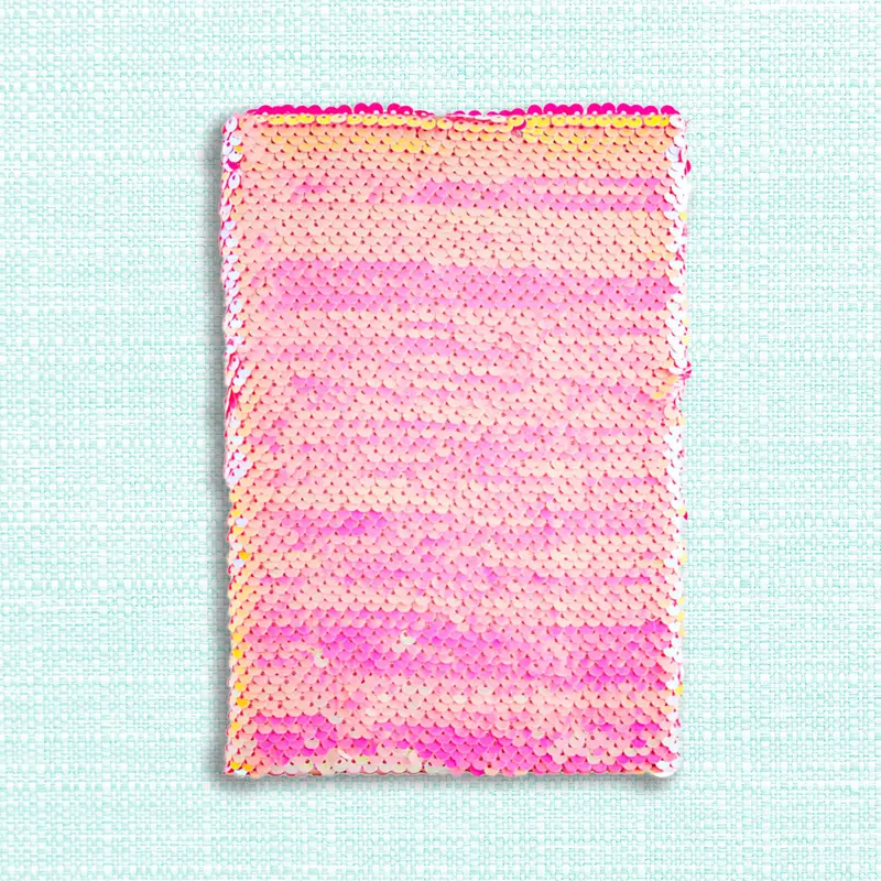 Cuaderno De Lentejuela Color Fiusha Con Diseã±O 1