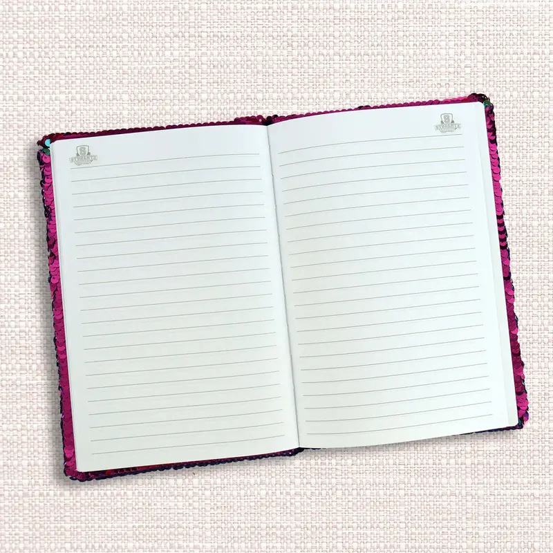 Cuaderno De Lentejuela Color Fiusha Con Diseño De Mariposa, 80 Hojas 2