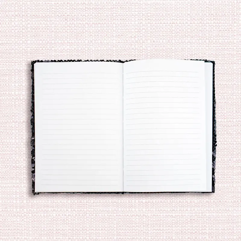 Cuaderno De Lentejuela Color Negro 2