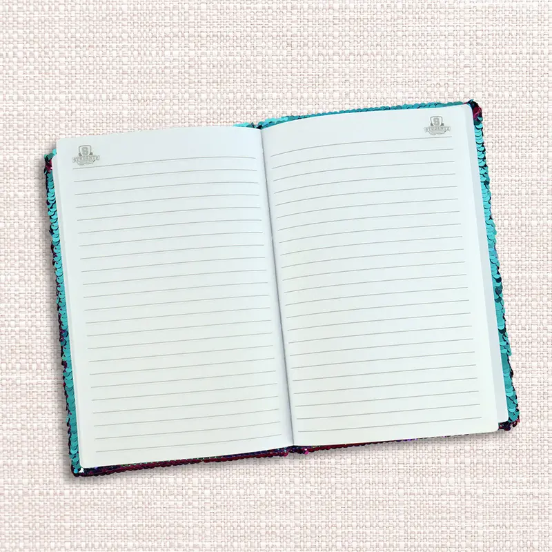 Cuaderno De Lentejuela Color Verde Con Diseño De Estrella, 80 Hojas 2