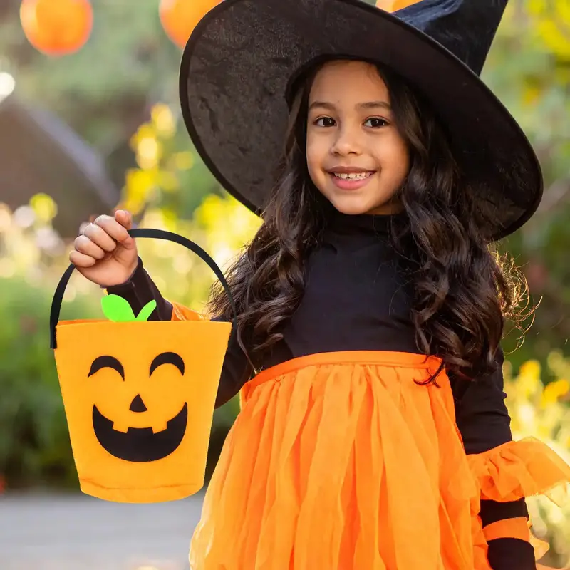 Cubeta De Fieltro Para Dulces, Calabaza 1