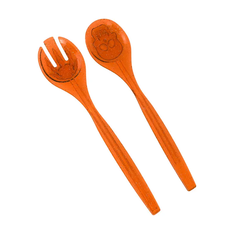 Cucharas Color Naranja Con Diseño De Halloween Para Ensalada 2