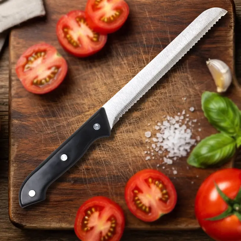 Cuchillo De Cocina, Sierra, Mango Negro 1