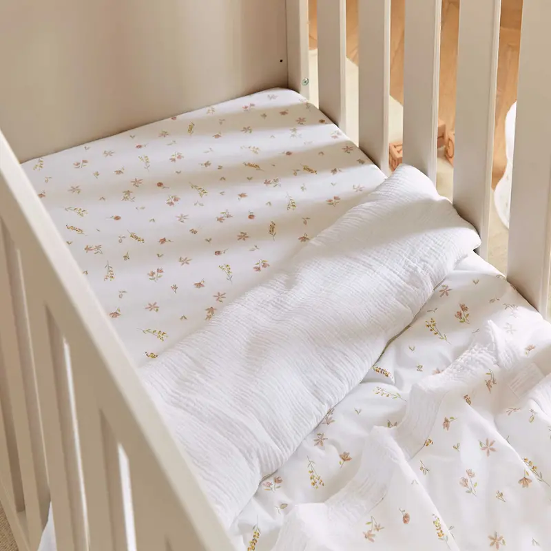 Cuddleco 4Pc Cot Bed Bedding Set In Cashmere Meadow 1