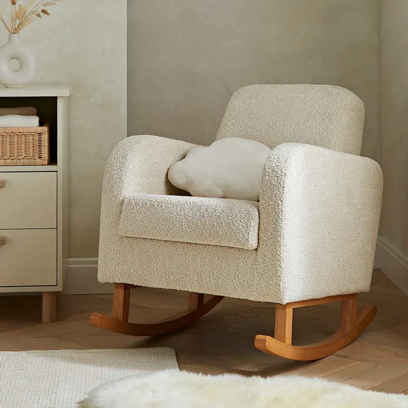 Cuddleco Etta Nursing Chair In Boucle Mushroom 1