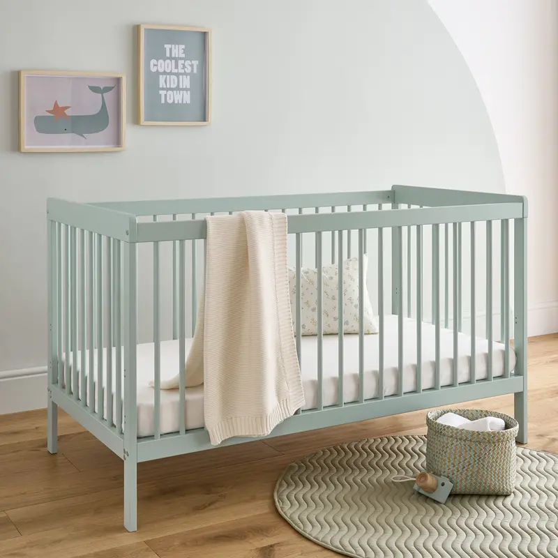 Cuddleco Nola Cot Bed In Sage Green 1