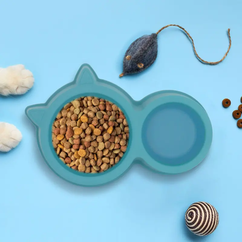 Cuencos De Plástico Color Azul Para Gatitos 1