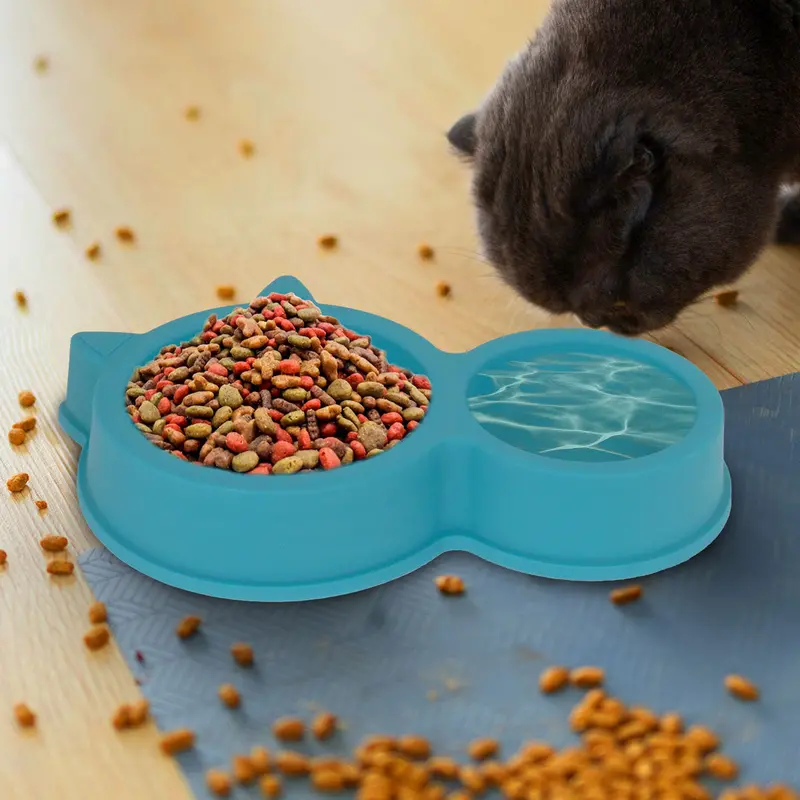 Cuencos De Plástico Color Azul Para Gatitos 2