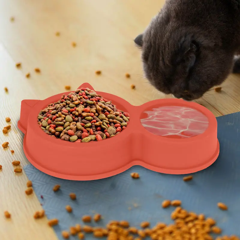 Cuencos De Plástico Color Mamey Para Gatitos 2