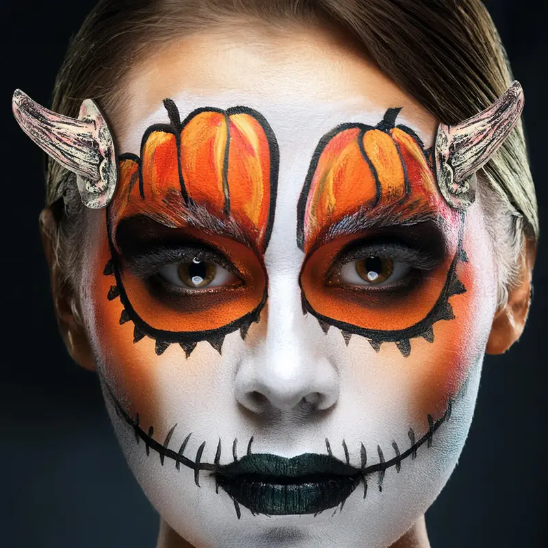 Cuernos De Latex Para Disfraz De Halloween, Color Crema 1