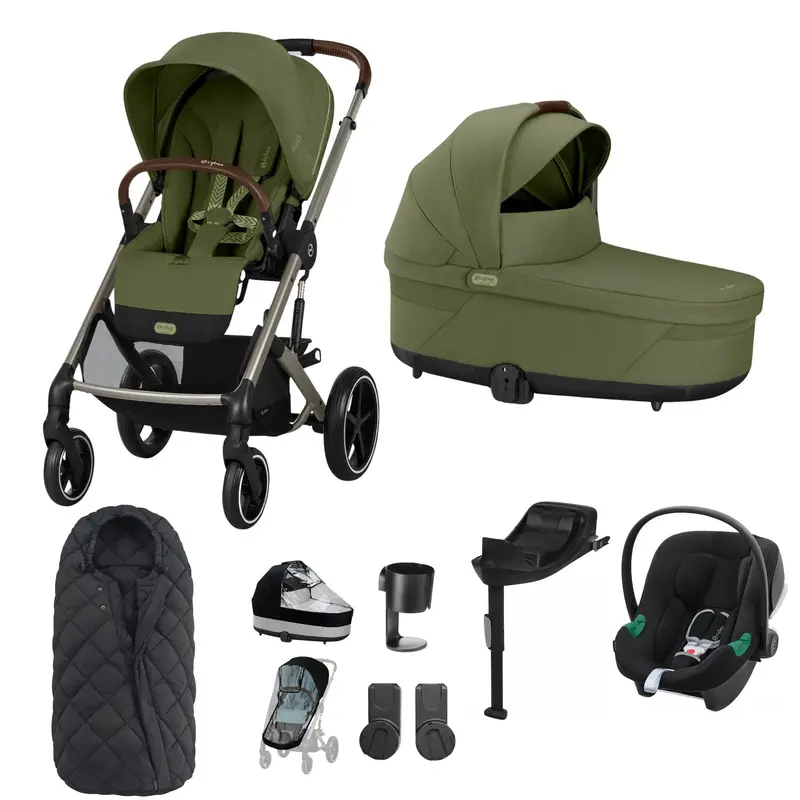 Cybex Balios S Lux Comfort Bundle In Taupe/Moss Green 1