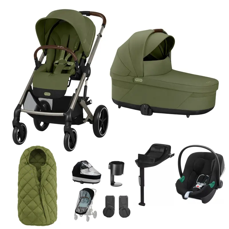 Cybex Balios S Lux Comfort Bundle In Taupe/Moss Green 2