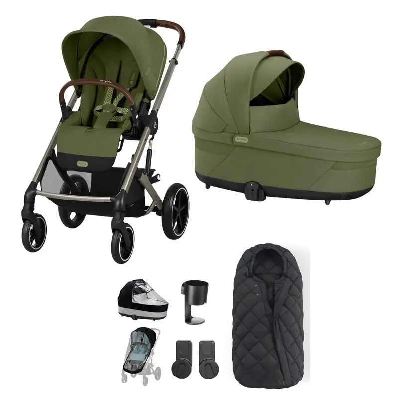 Cybex Balios S Lux Essential Bundle In Taupe/Moss Green 1