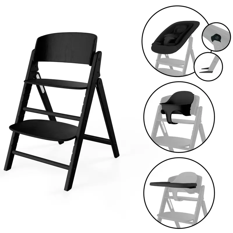 Cybex Click & Fold 4In1 High Chair In Stunning Black 1